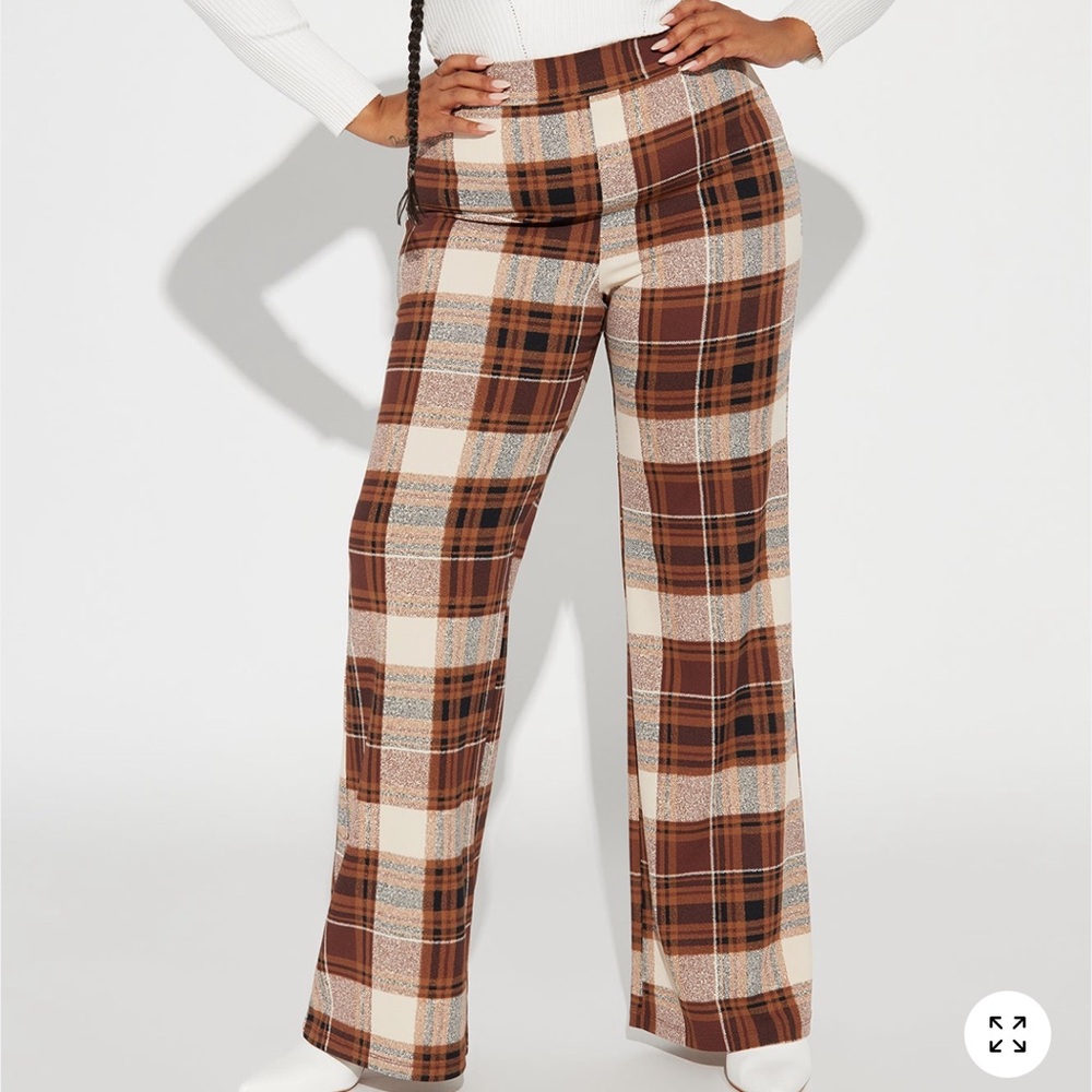 NEW Plaid Wide-Leg Pants